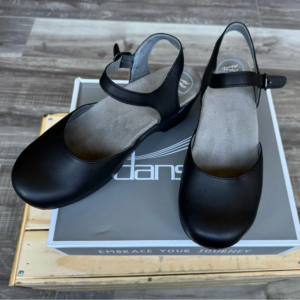 Dansko - Sam Black Leather Mules; Size 40 ( 9/9.5) - Picture 3 of 8